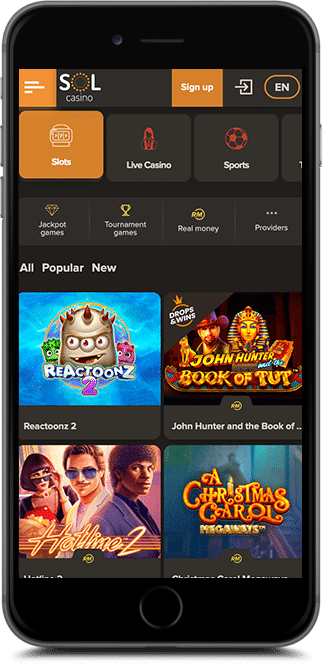 Schermata di login Betn1 su mobile